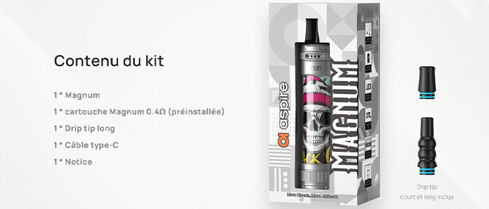 Contenu du kit Magnum d'Aspire